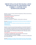 NCLEX RN ACTUAL EXAM TEST BANK /RN NCLEX TEST BANK OF REAL QUESTIONS & ANSWERS PLUS RATIONALES NCLEX 2022-2023