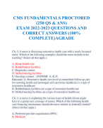 CMS FUNDAMENTALS PROCTORED (250 QS & ANS) EXAM 2022-2023 QUESTIONS AND CORRECT ANSWERS (100% COMPLETE)AGRADE