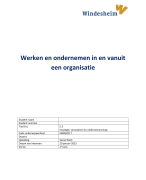 EvL 5.3 Werken en ondernemen in en vanuit een organisatie // Strategie, veranderen en ondernemerscha