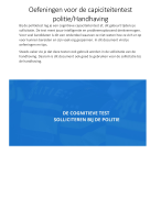 Voorbereiding capiciteitentest politie/handhaving