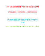 ATI PN Leadership Proctored Exam (7 Versions) (Latest-2023)/ PN ATI Leadership Proctored Exam / ATI PN Proctored Leadership Exam |Complete Document for A.T.I|