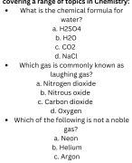 General Chemistry Test