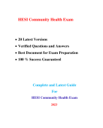 HESI Community Health Exam (20 Versions, 1000+ Q & A, Latest-2023) / Community Health HESI Exam |Real + Practice Exam| 