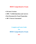 HESI Comprehensive Exit Exam (20 Versions, 2500 + Q & A, Latest-2023)/ Comprehensive HESI Exam / HESI Comprehensive Exam |Real + Practice Exam| 