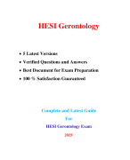 HESI Gerontology Exam (5 Versions, Verified Q & A, Latest) / Gerontology HESI Exam |Real + Practice Exam|