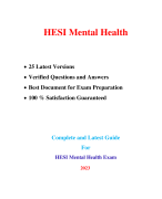 HESI Mental Health Exam (25 Versions, 1500+ Q & A, Latest-2023) / Mental Health HESI Exam |Real + Practice Exam| 