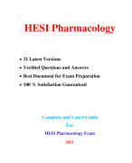 HESI Pharmacology Exam (31 Versions, 2100+ Verified Q & A, Latest) / Pharmacology HESI Exam |Real + Practice Exam|