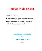 HESI Exit RN Exam (21 Versions, 2500 + Q & A, Latest-2023)/ HESI RN Exit Exam / RN Exit HESI Exam / Exit HESI RN Exam  |Real + Practice Exam| 