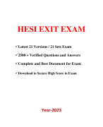 HESI Exit PN Exam (21 Versions, 2500 + Q & A, Latest-2023)/ HESI PN Exit Exam / PN Exit HESI Exam / Exit HESI PN Exam / |Real + Practice Exam| 