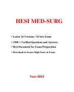 HESI PN Med-Surg Exam (24 Versions, 1500+ Q & A, Latest-2023) / PN HESI Med-Surg Exam / HESI PN Med Surge Exam / PN HESI Med Surge Exam |Real + Practice Exam| 