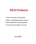 HESI PN Pediatric Exam (21 Versions, 1200+ Q & A, Latest-2023) / PN HESI Pediatric Exam / HESI PN Pediatrics Exam / PN HESI Pediatrics Exam / HESI PN Peds Exam / PN HESI Peds Exam |Real + Practice Exam| 