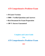 ATI Comprehensive Predictor Exam (30 Latest Versions, 2023 Comprehensive Predictor ATI Exam / ATI Proctored Comprehensive Predictor Exam |Real + Practice Exam, Verified Q & A|