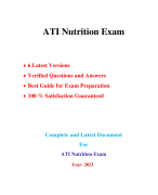 ATI PN Nutrition Proctored Exam (6 Latest Versions, 2023) / PN ATI Nutrition Proctored Exam / PN Nutrition ATI Proctored Exam |Real + Practice Exam, Verified Q & A|