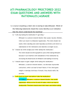 ATI PHARMACOLOGY PROCTORED 2022 EXAM QUESTIONS AND ANSWERS WITH RATIONALES|AGRADE 