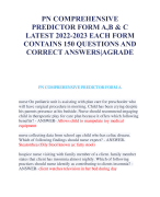 PN COMPREHENSIVE PREDICTOR FORM A,B & C LATEST 2022-2023 EACH FORM CONTAINS 150 QUESTIONS AND CORRECT ANSWERS|AGRADE     