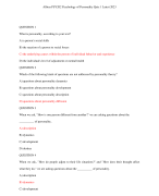 Albizu PSY202 Psychology of Personality Quiz 1 Latest 2023