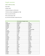 engels Past simple and irregular verbs, past simple negative & reflexive pronouns