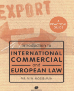 Summary book Introduction to International and Commercial Law