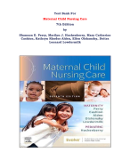 Test Bank For Maternity and Pediatric Nursing 3rd Edition By Susan Scott Ricci, Susan Ricci, Terri Kyle, Susan Carman |All Chapters, Complete Q & A, Latest|