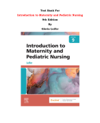 Test Bank For Introduction to Maternity and Pediatric Nursing  9th Edition By Gloria Leifer |All Cha
