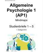Allgemeine Psychologie 1 MINDMAPS