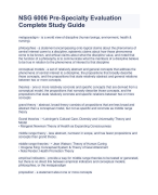 NSG 6006 Pre-Specialty Evaluation Complete Study Guide | Latest 2023/2024 - South University