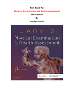 Test Bank For JARVIS Physical Examination and Health Assessment 8th Edition By Carolyn Jarvis |All Chapters, Complete Q & A, Latest|