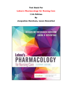Test Bank For Lehne's Pharmacology for Nursing Care  11th Edition By Jacqueline Burchum, Laura Rosenthal |All Chapters, Complete Q & A, Latest|