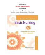 Test Bank For Textbook of Basic Nursing  11th Edition By Caroline Bunker Rosdahl, Mary T. Kowalski |All Chapters, Complete Q & A, Latest|