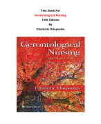 Test Bank For Gerontological Nursing 10th Edition By Charlotte Eliopoulos |All Chapters, Complete Q & A, Latest|