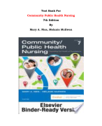 Test Bank For Community Public Health Nursing  7th Edition By Mary A. Nies, Melanie McEwen |All Chapters, Complete Q & A, Latest|