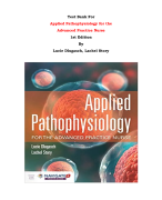 Test Bank For Applied Pathophysiology for the  Advanced Practice Nurse  1st Edition By Lucie Dlugasch, Lachel Story |All Chapters, Complete Q & A, Latest|