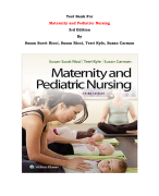 Test Bank For Maternity and Pediatric Nursing 3rd Edition By Susan Scott Ricci, Susan Ricci, Terri Kyle, Susan Carman |All Chapters, Complete Q & A, Latest|