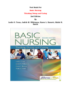 Test Bank For Basic Nursing  Thinking Doing and Caring  2nd Edition By Leslie S. Treas, Judith M. Wilkinson, Karen L. Barnett, Mable H. Smith |All Chapters, Complete Q & A, Latest|