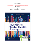 Test Bank For Essentials of Psychiatric Mental Health Nursing  8th Edition By Karyn I. Morgan, Mary C. Townsend |All Chapters, Complete Q & A, Latest|