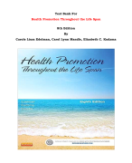 Test Bank For Health Promotion Throughout the Life Span   8th Edition By Carole Lium Edelman, Carol Lynn Mandle, Elizabeth C. Kudzma |All Chapters, Complete Q & A, Latest|