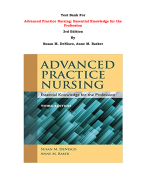 Test Bank For Advanced Practice Nursing: Essential Knowledge for the Profession  3rd Edition By Susan M. DeNisco, Anne M. Barker |All Chapters, Complete Q & A, Latest|