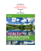Test Bank For Health Promotion  Throughout the Life Span  9th Edition By Carole Edelman |All Chapters, Complete Q & A, Latest|