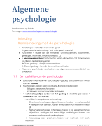 Uitgebreidde samenvatting Algemene psychologie