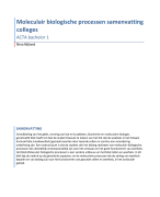 Tandheelkunde samenvatting Moleculair Biologische Processen (ACTA bachelor 1)