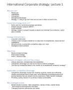 Samenvatting + Individual Assignment International Corporate Strategy business management kdg
