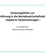 Einführung in die Betriebswirtschaftslehre
