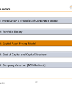    Chapter 3: Capital Asset Pricing Model