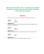 NRNP 6635 FINAL EXAM LATEST  3 VERSIONS EACH VERSION CONTAINS 100 EXAM QUESTIONS AND CORRECT ANSWERS LATEST 2022-2023|AGRADE 