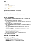 samenvatting HC historische context China CE 2023 VWO 6 
