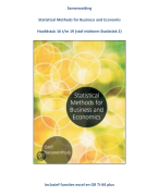 Hoofdstuk 16 t/m 19 - Statistical Methods for Business and Economics
