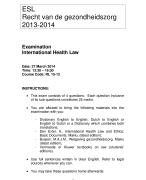 Tentamen International health law 2013-2014