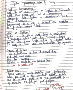 Python Programming complete hand written notes 