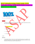 WGU Pathophysiology Study Guide: D236 Pathophysiology EXAM QUESTIONS Completed with Correct ANSWERS