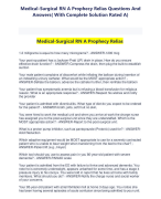Medical-Surgical RN A Prophecy Relias Questions And Answers( With Complete Solution Rated A)